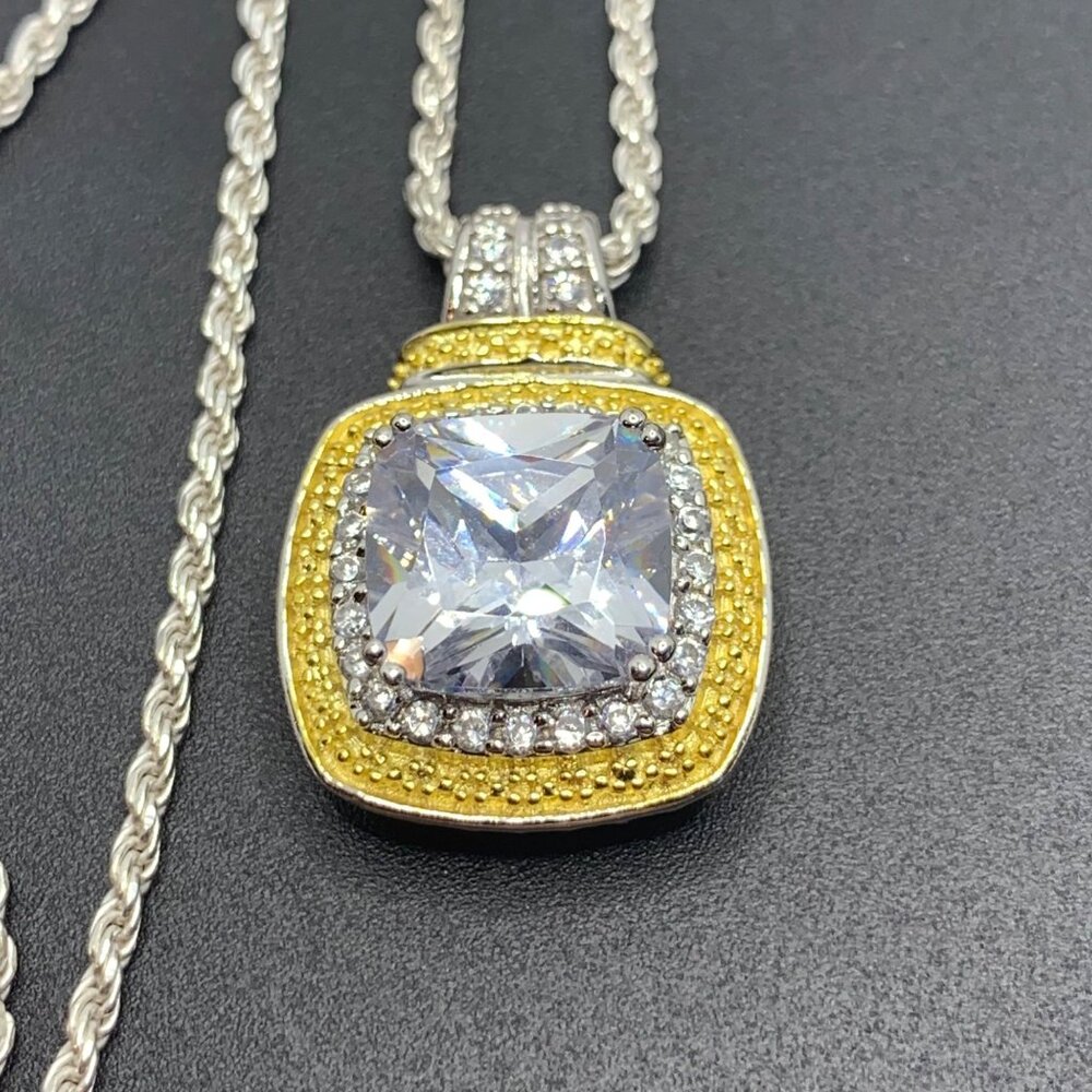 Solid 925 Sterling Silver 5ct Modified Square Cut… - image 4